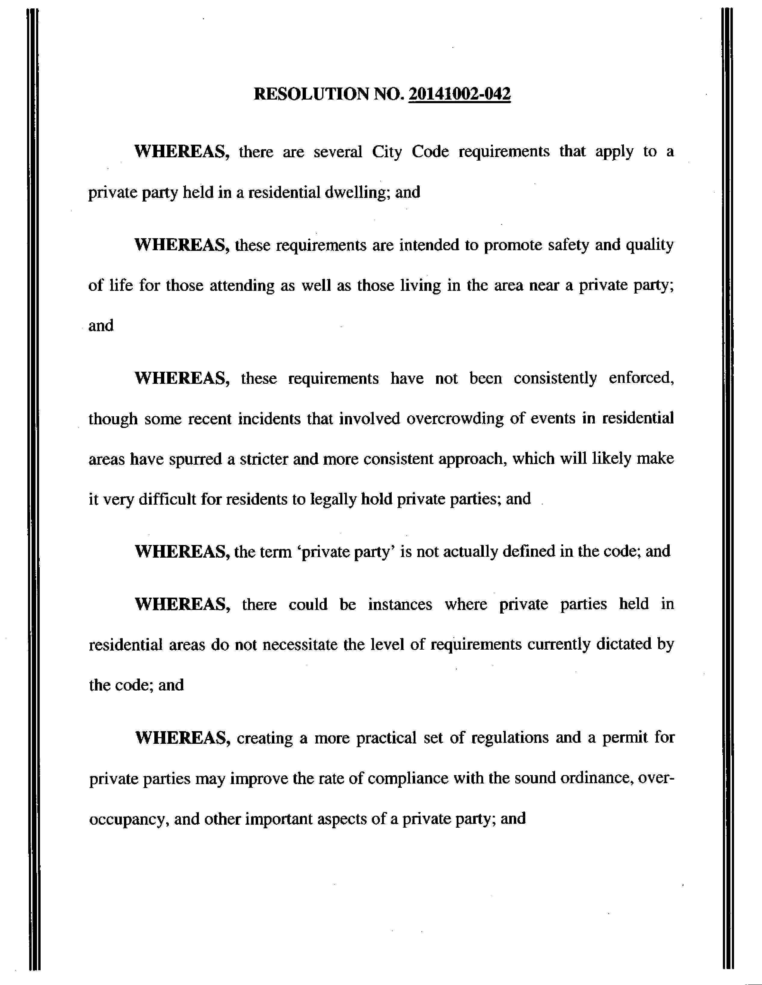 City of Austin Resolution No. 20141002-042