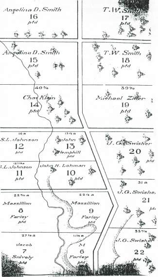 Map of Early Settlement of Hancock Neighborhood